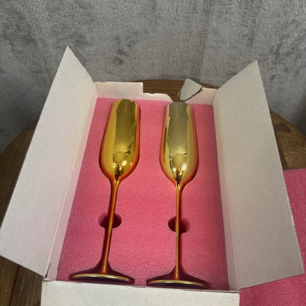 Barbie x Dragon Glassware Dreamhouse 60th Collection Champagne Glasses Gold